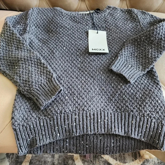 🍭HOST PICK🍭Girls Mexx Sweater Hi Low Sparkle Grey size 5-6 - Picture 1 of 7